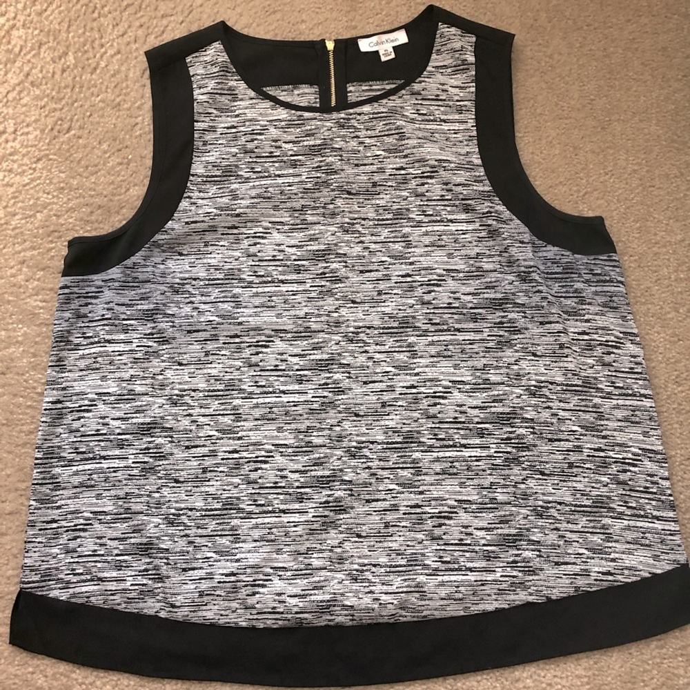 Calvin Klein Sleeveless Back Zipper Accent Top
